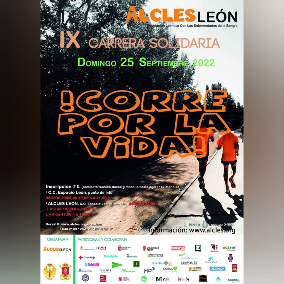 alcles_leon's tweet photo. 😀Ya tenéis vuestra camiseta, dorsal🎁 y mochila para #correporlavida🏃🏃‍♀️❓
👉Recordar que la carrera es este domingo 25 de septiembre a las 11.00h en la en la Plaza de San Marcos de León https://t.co/d7ODxZQGRM