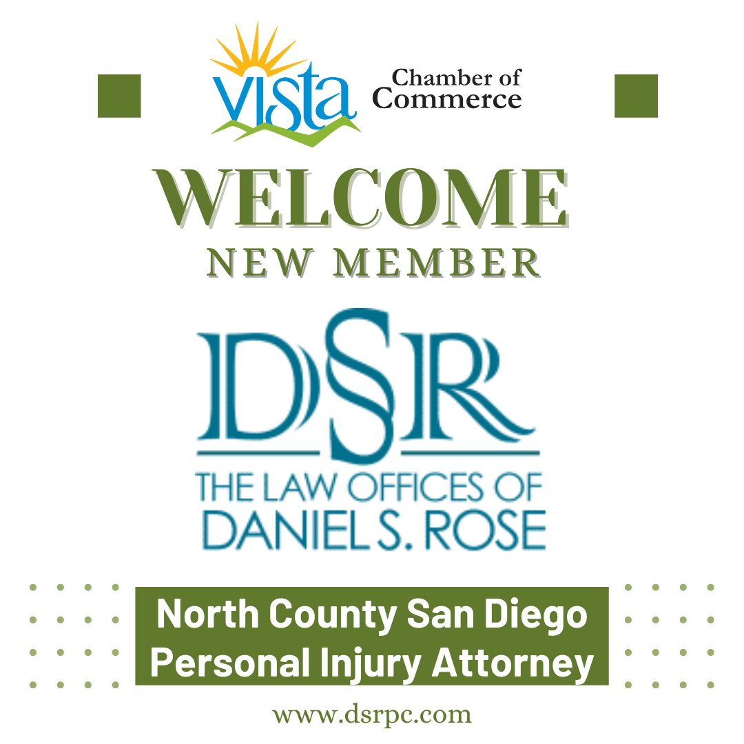 Welcome new Vista Chamber Member Law Offices of Daniel S. Rose!

Daniel S. Rose has over 18 years of specialized experience in handling complex personal injury, bankruptcy and civil dispute cases, and has handled over 1000 matters to date. dsrpc.com/contact/