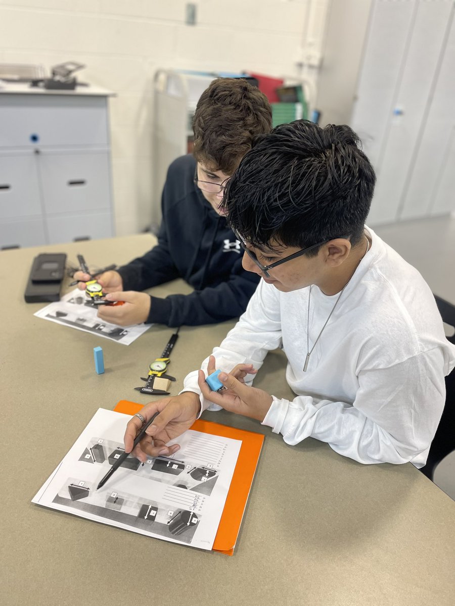 MCVSD_AME's tweet photo. Level I students have completed their safety unit and are moving onto learning how to use precision measuring instruments and reading blueprints. https://t.co/ZH8ubGzDzH