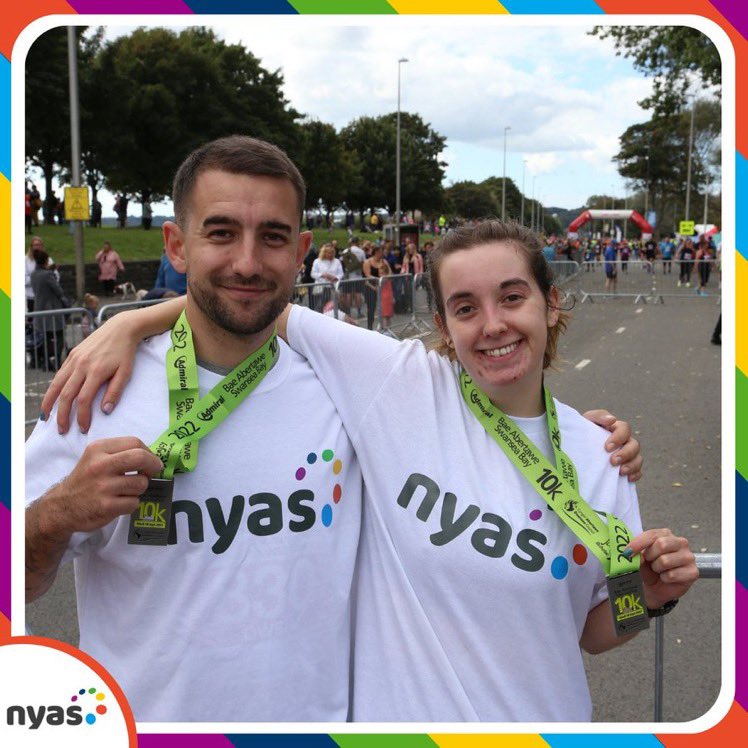 #FundraisingFriday shout out to Ffion &amp; Owen, our fantastic runners who took part in the Swansea 10k last week! 
Thank you so much for taking part and supporting <a href="/NYASServices/">NYAS (National Youth Advocacy Service)</a> ☺️