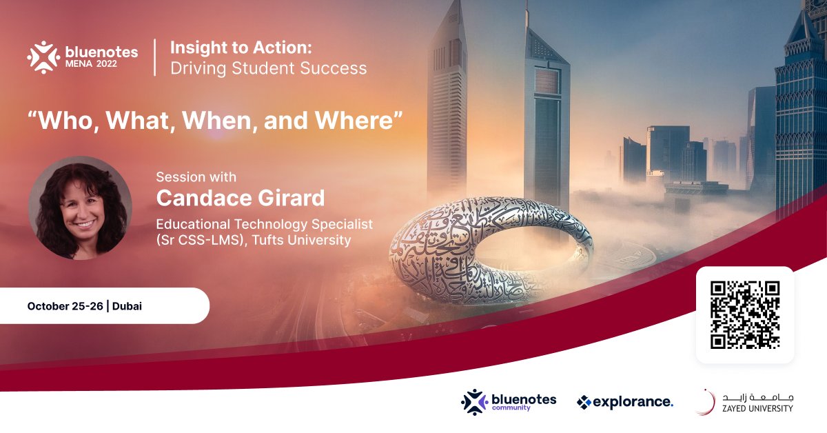 #BluenotesMENA2022 is set to take place from October 25-26, in Dubai! Join Candace Girard for a special session on how <a href="/TuftsUniversity/">Tufts University</a> is able to unlock Blue’s full potential – hubs.la/Q01n3pJW0

#PeopleInsights #HigherEducation #EdTech #CourseEvaluations #StudentSuccess
