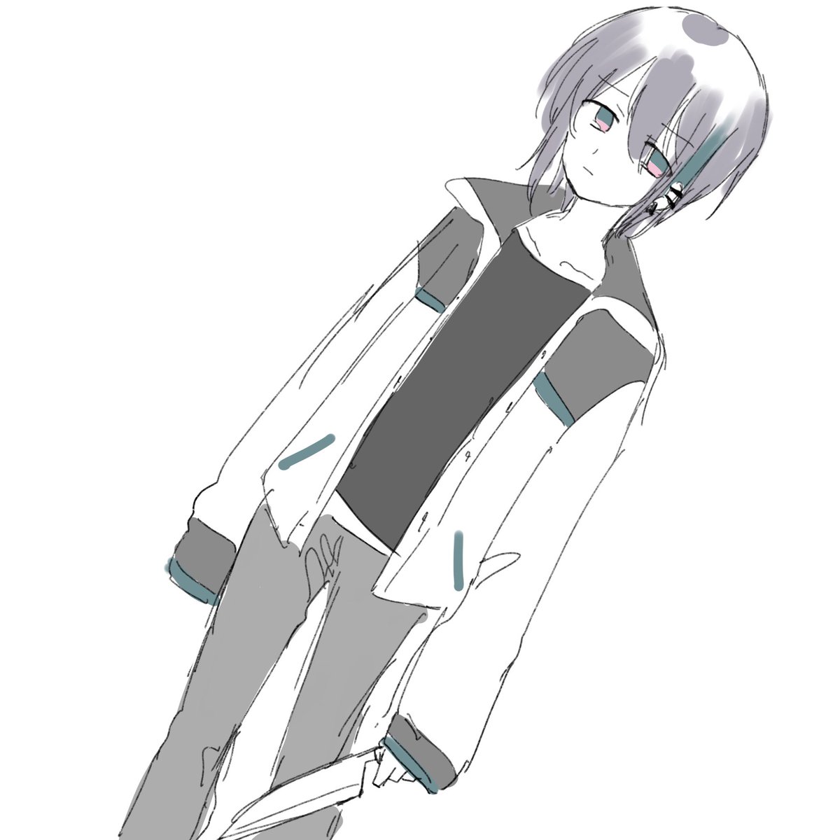 「#灰画 」|すやすやねこぜのイラスト