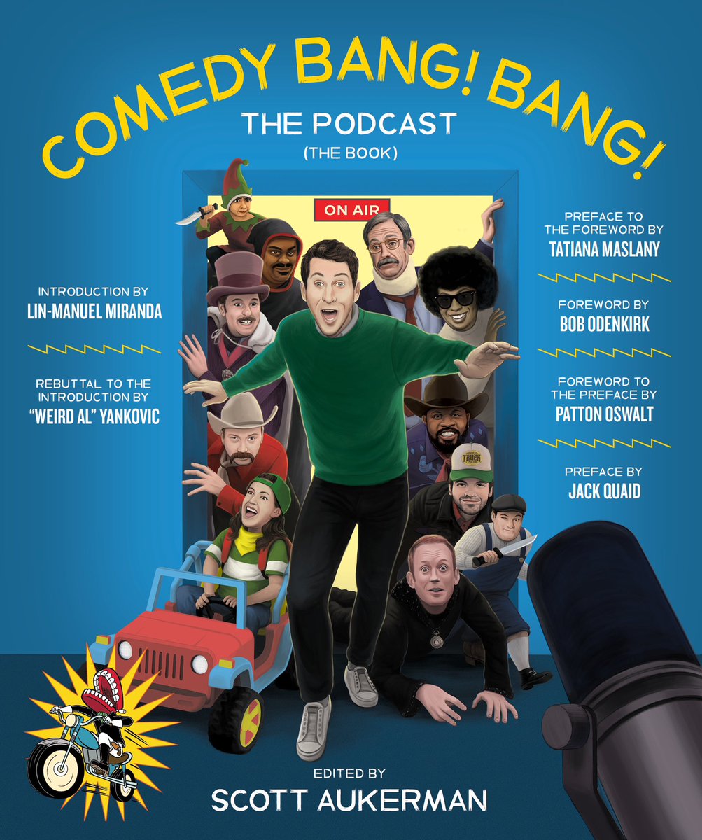 HUGE NEWS: COMEDY BANG! BANG!: The Podcast: The BOOK! A full-color extravaganza, with all of your favorites from the show contributing text pieces, ads, board games, and MORE! Coming April 2023 PRE-ORDER THE SIGNED EDITION: barnesandnoble.com/w/comedy-bang-…