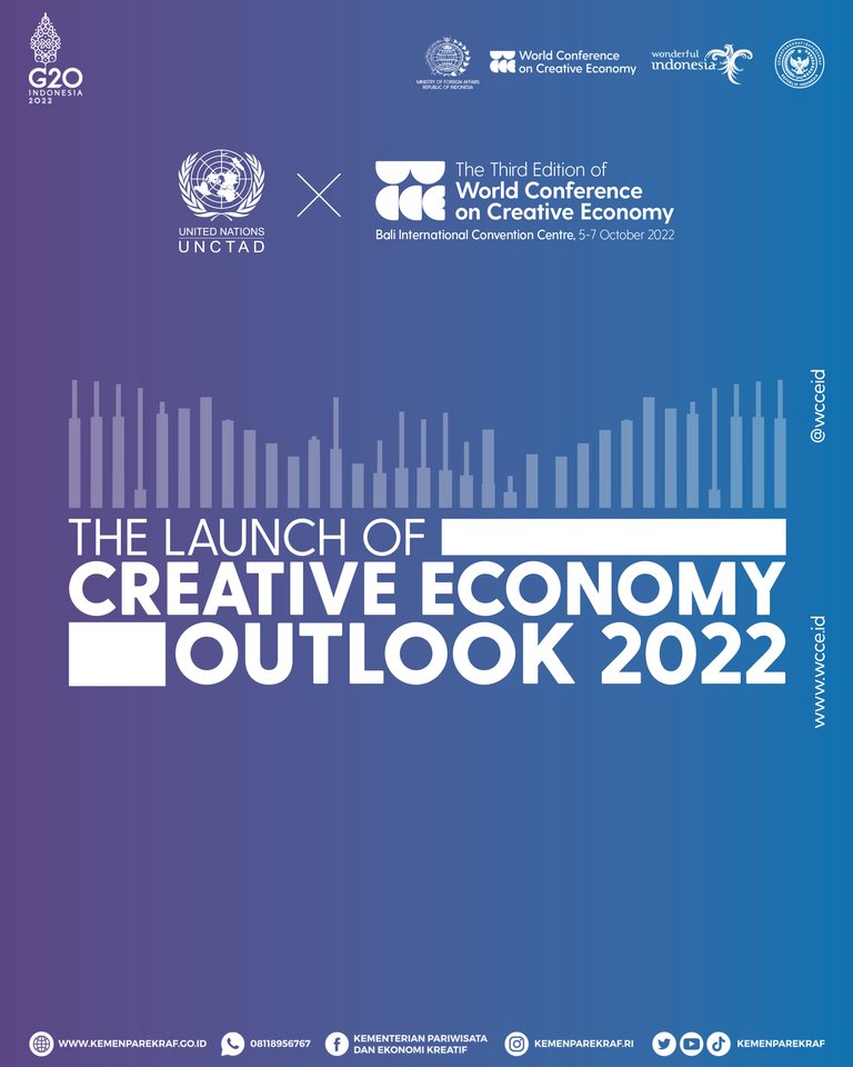 MarisaHCreative's tweet photo. Join us at the launch of the 2022 Creative Economy Outlook at #WCCE2022 7 October 2022
#global recovery, #creativeeconomy, #inclusivelycreative, #g20indonesia, #wcce2022 https://t.co/bVbotEcRq5