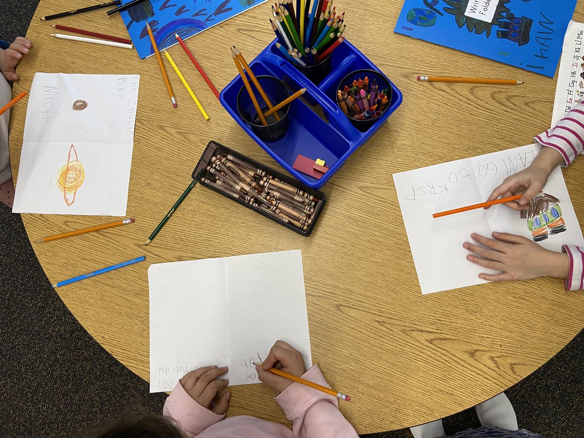 Heath1OC's tweet photo. In 1OC, we’re writing our first books! Ask a first grader what their book is about. https://t.co/ydbpdxaLva