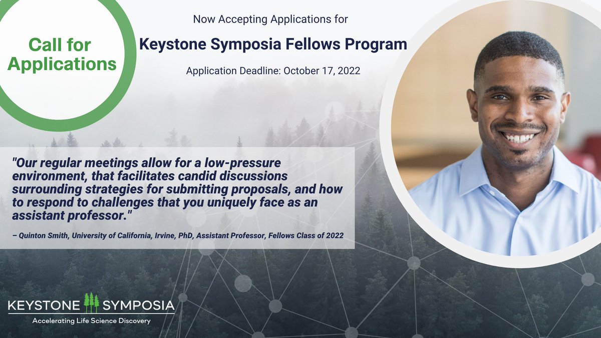 KeystoneSymp's tweet photo. CALL FOR APPLICATIONS 2023
Keystone Symposia Fellows Program
A life science fellowship program for early-career scientists from diverse backgrounds who are engaged in independent biological or biomedical sciences research.
Deadline: October 17, 2022
https://t.co/f6r3P3ABiL https://t.co/3vJkBUW20c