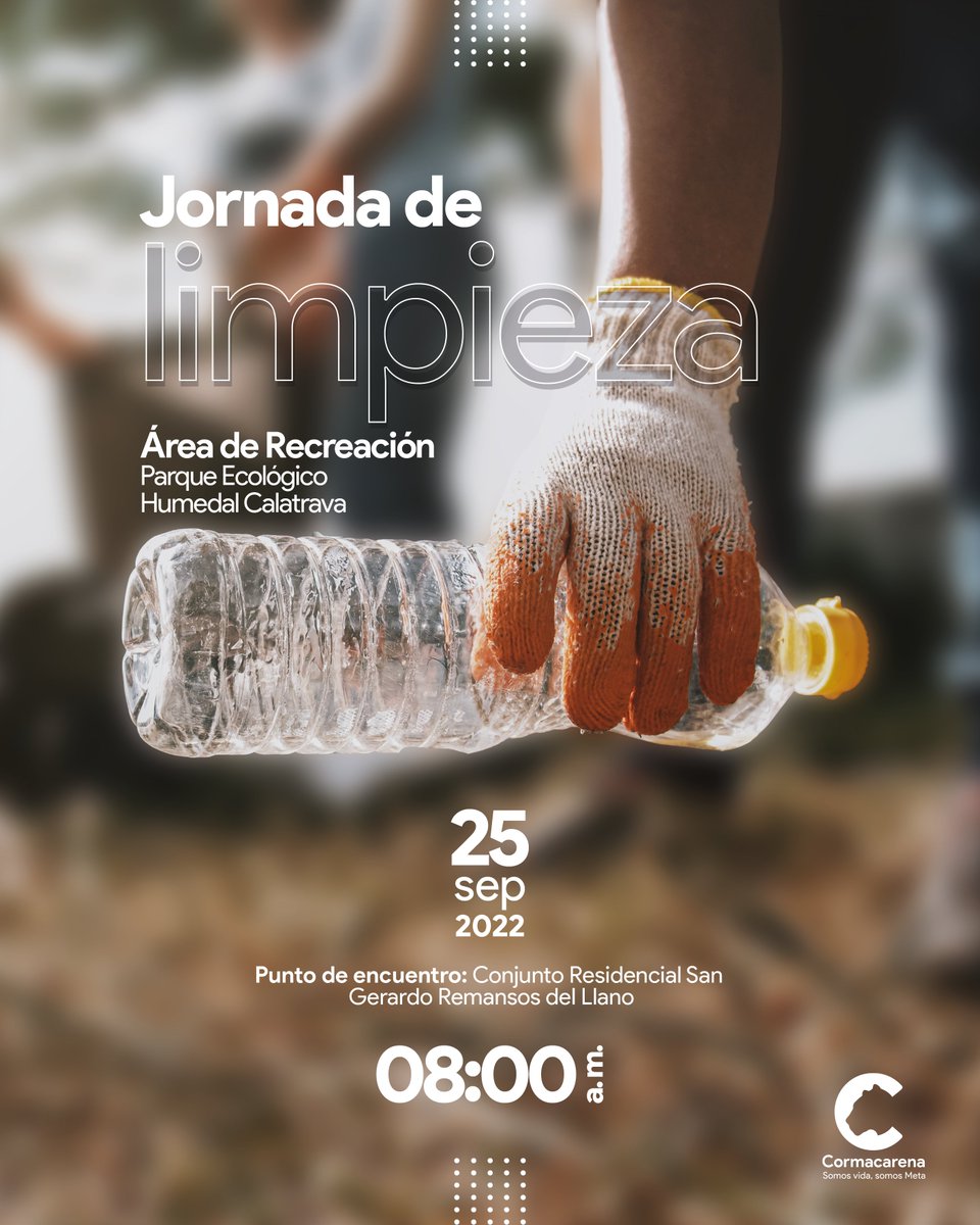 CORMACARENA's tweet photo. ¡Únete a nuestra gran jornada de limpieza y embellecimiento!🍃

La cita con el ambiente es mañana domingo en el Parque Ecológico Humedal Calatrava en Villavicencio. No te la pierdas, juntos conservamos los recursos naturales del Meta.

#Cormacarena #SomosVidaSomosMeta https://t.co/gqYLFHB3f4