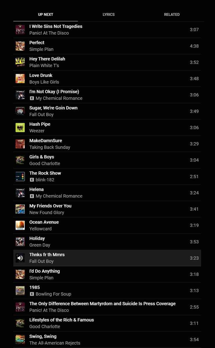 MDOOMGaming's tweet photo. I didn't know what mood I was in today, but @youtubemusic magically knew for me! They generated the perfect playlist for the day. #2000sPunk https://t.co/0JnqskiZzH