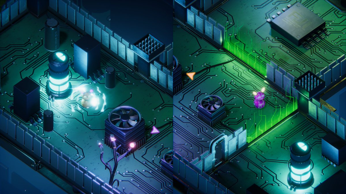 Bytebond's tweet photo. Check out our new upcoming game Colectricity! 

It is a unique take on co-op games genre where players set out on a fascinating journey through the world of a computer using an asymmetrical core gameplay mechanic about managing energy🖥️💡⚡️

#indiegames #games #videogame #gamedev https://t.co/TtssRb1AKK