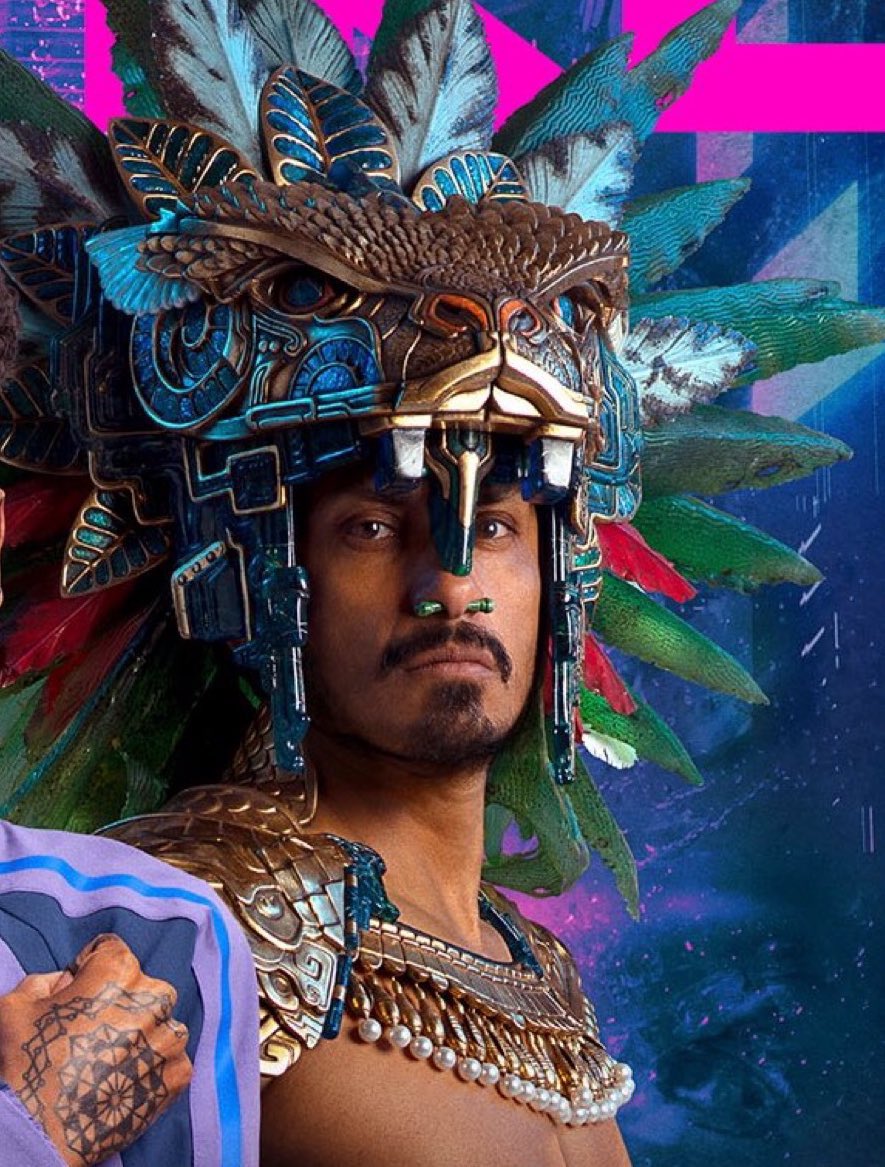 TREMENDO 💥 Así luce el mexicano #TenochHuerta con su casco de Rey Namor en #BlackPantherWakandaForever. El cual  está basado en los penachos de las culturas mesoamericanas 🇲🇽