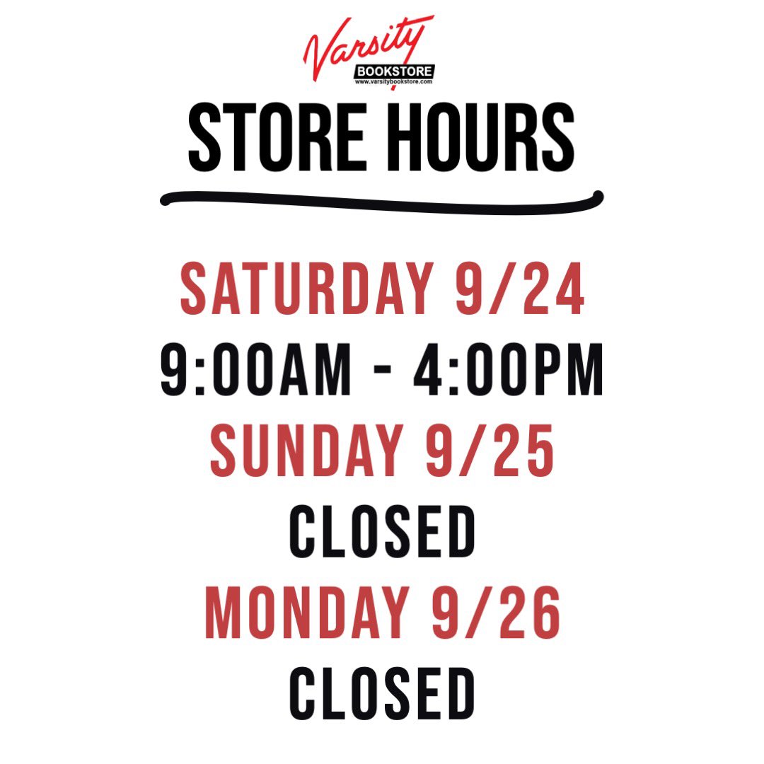 Varsity Bookstore (@varsitybooks) on Twitter photo 