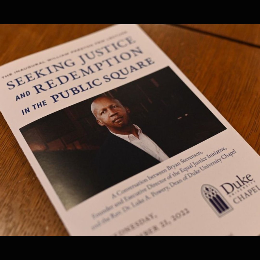 Haven't gotten over this inspirational conversation @dukechapel with Bryan Stevenson, human rights lawyer, best-selling author of Just Mercy, and founder and Executive Director of <a href="/eji_org/">Equal Justice Initiative</a>. Thank you, Bryan, for reminding us that HOPE is essential in this work.💜