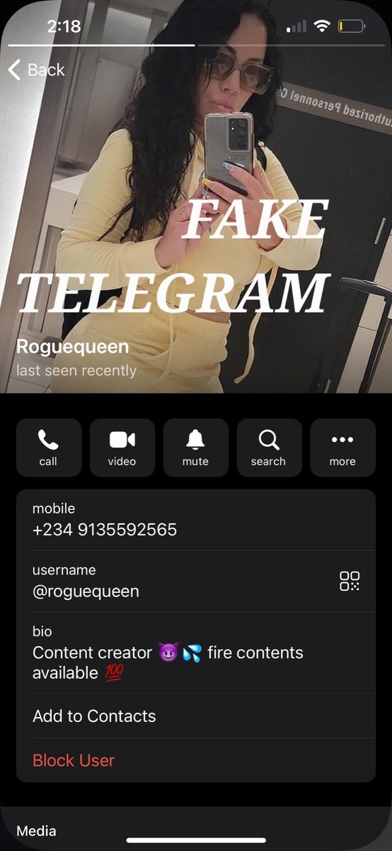 queenroguexxx1 on Twitter: "This is a fake telegram. I don't have one"