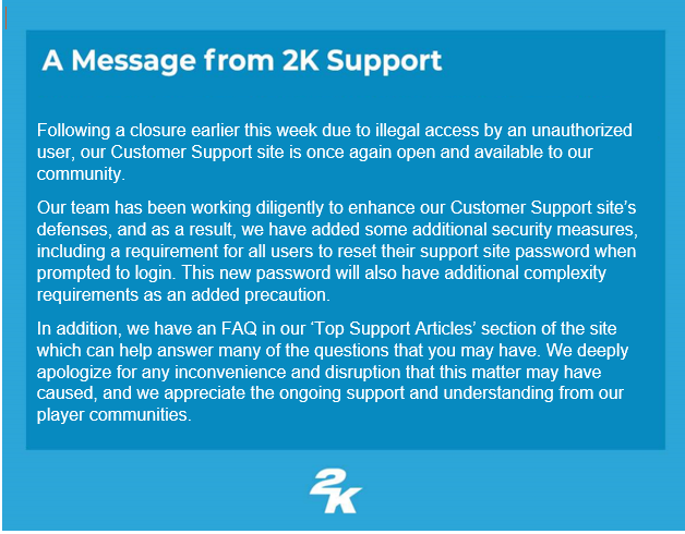 2K Support tweet media