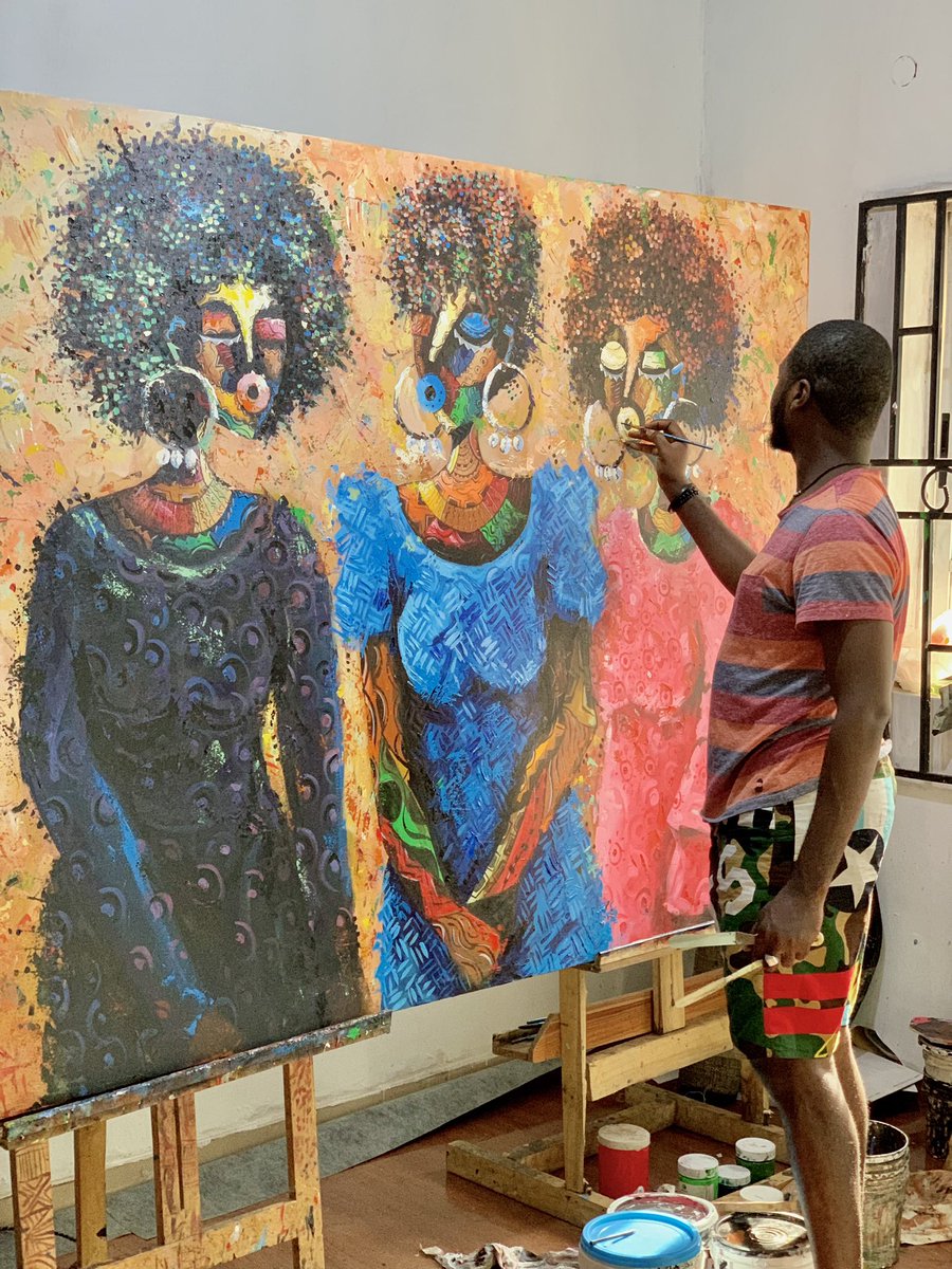 adekunlemuizz's tweet photo. This week 🔥🔥🔥
Title:Evening walk
Size: 4x5 feet
Acrylic on canvas https://t.co/OPzBemNy6X