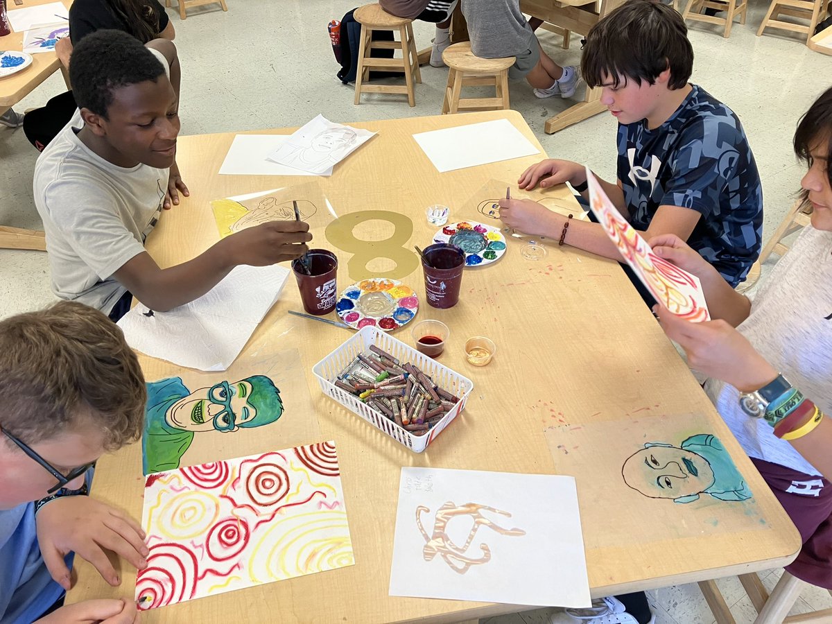 Bragging on a DRAGON!! Mrs. Hanks’s 8th-grade art class took a deep dive into multimedia art! Students used acrylics, oil pastels, watercolors, and more to complete their mixed media images. Students incorporated warm and cool color schemes strategically to make the images pop!