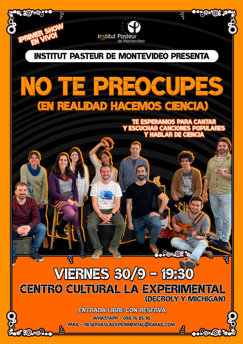 En una semana estamos en <a href="/SalaLaExperime1/">Centro Cultural La Experimental</a>, por primera vez en vivo!!😍😬

Música y ciencia, con la banda e invitadas especiales!! <a href="/Lu_span/">Lucia Spangenberg</a>
<a href="/BTassino/">Bettina Tassino - @BTassino.bsky.social</a>

GRATIS! Solo tenés que reservar!!

Reservas a través de:

Whatsapp 📱098762595

Mail a ✉️reservaslaexperimental@gmail.com