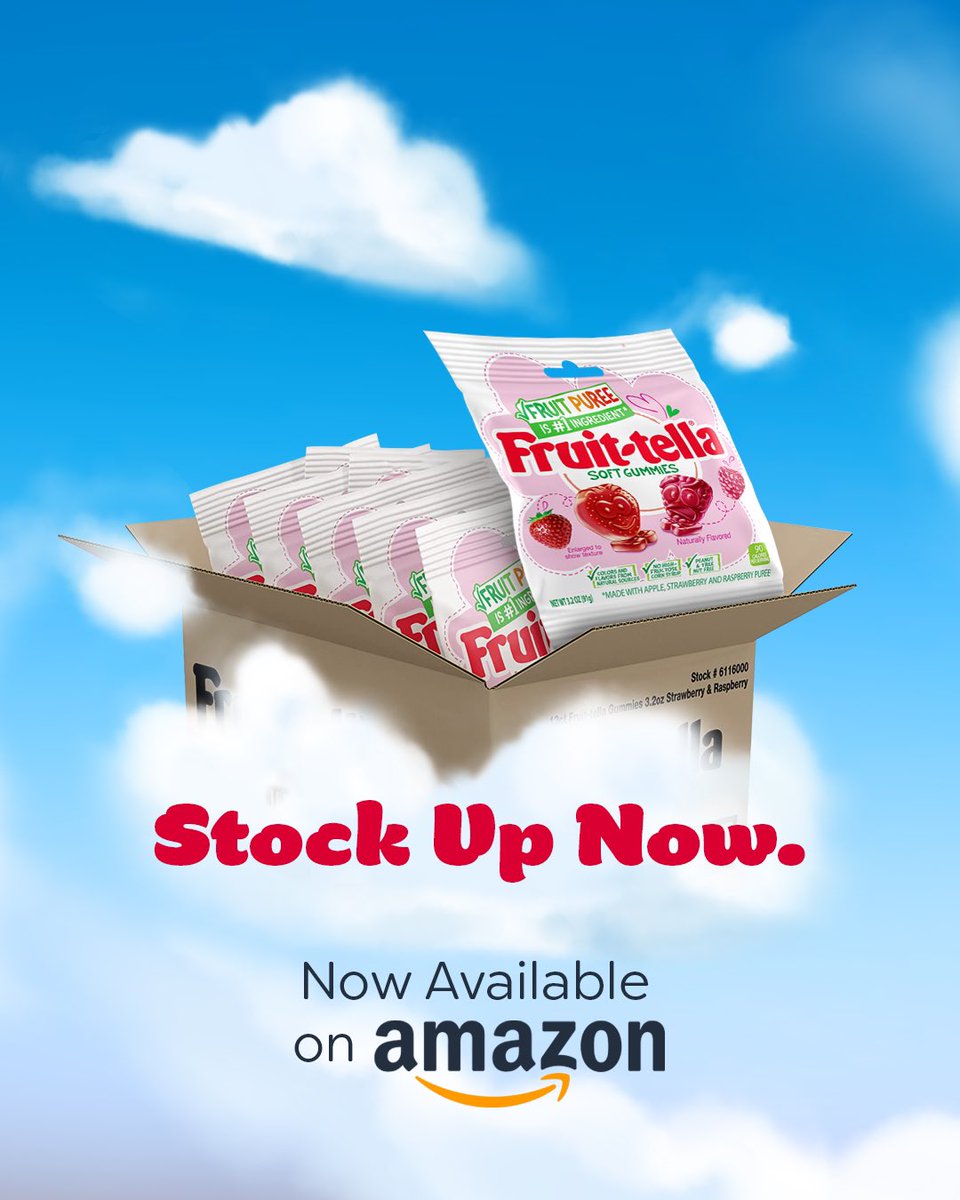 fruittellaus's tweet photo. Stock up on your favorite gummy candy. New 3.2oz 8ct packs have landed on Amazon in delicious strawberry and raspberry, and peach and mango flavors. Find them today. https://t.co/Si2Tib3qa6
