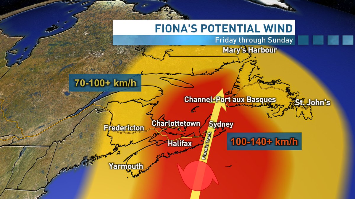 JayScotland's tweet photo. The time to prepare has passed. As #Fiona approaches, conditions will deteriorate this evening. The worst of this storm will be felt overnight and Saturday morning. Conditions will only begin to gradually improve late Saturday afternoon and evening. Here's my #PEI storm timeline. https://t.co/KQapNaEvA2