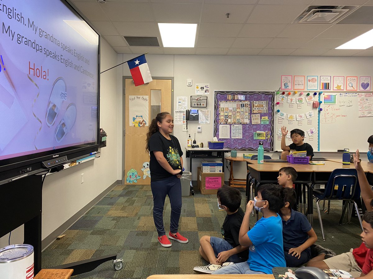 MrsDuranLAV's tweet photo. You know great learning is happening when students are begging to hear more of their classmates’ culture presentations when class is over. We can’t wait to keep sharing about our cultures next week! #cfbproud @LaVillitaElem @LAV4thGrade https://t.co/q2uWYtsQji