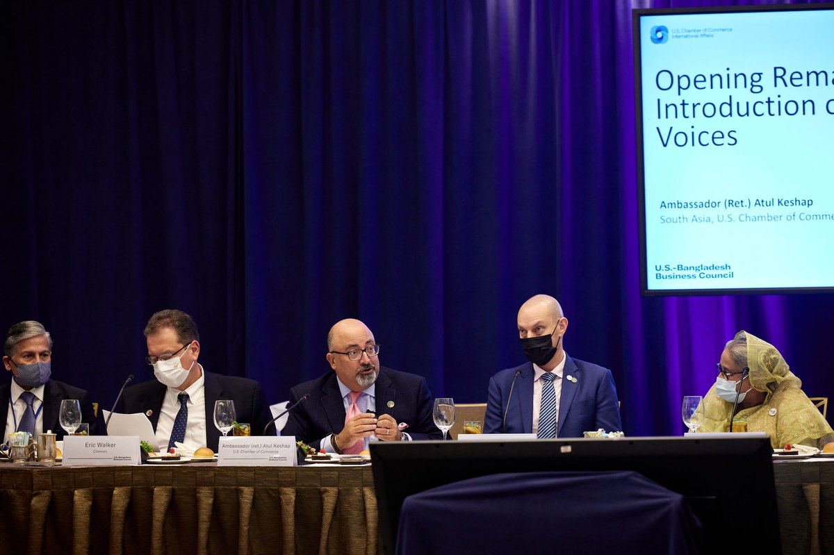 USBanglaTrade's tweet image. With over 50 US &amp;amp; Bangladeshi industry leaders, @USChamber’s US-Bangladesh Business Council hosted Hon. Prime Minister Sheikh Hasina to celebrate “The New Bangladesh” &amp;amp; mark 50 years of US-Bangladesh diplomatic &amp;amp; econ relations #ChamberatUNGA