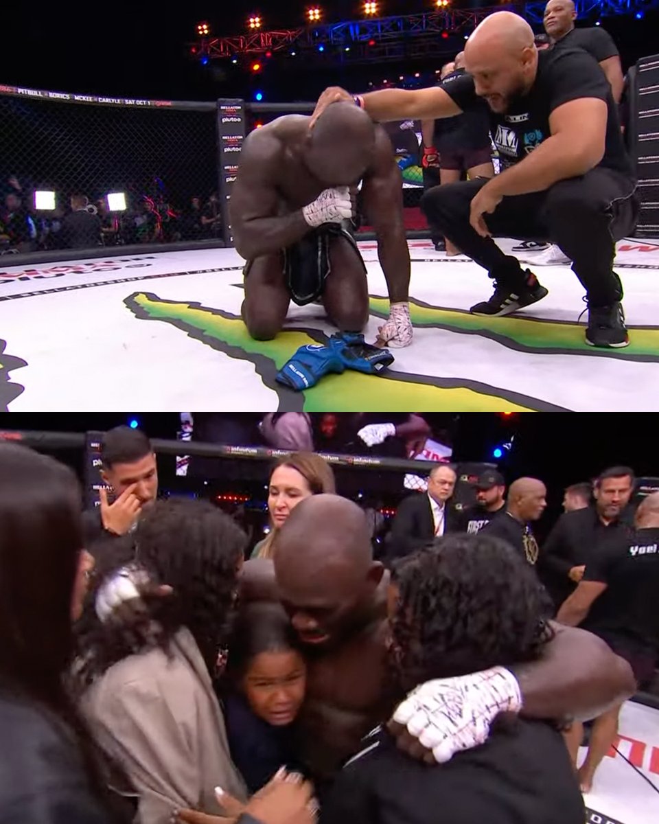 An emotional Melvin Manhoef lays down the gloves to cap off his 25-year pro career 👏 #Bellator285
