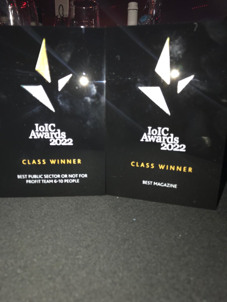 Michaelyodel's tweet photo. Delighted to be part of a double award-winning team tonight at #IOICAwards2022. Great teamwork @AnchorLaterLife Internal Comms team! https://t.co/5jMUw6Lxef