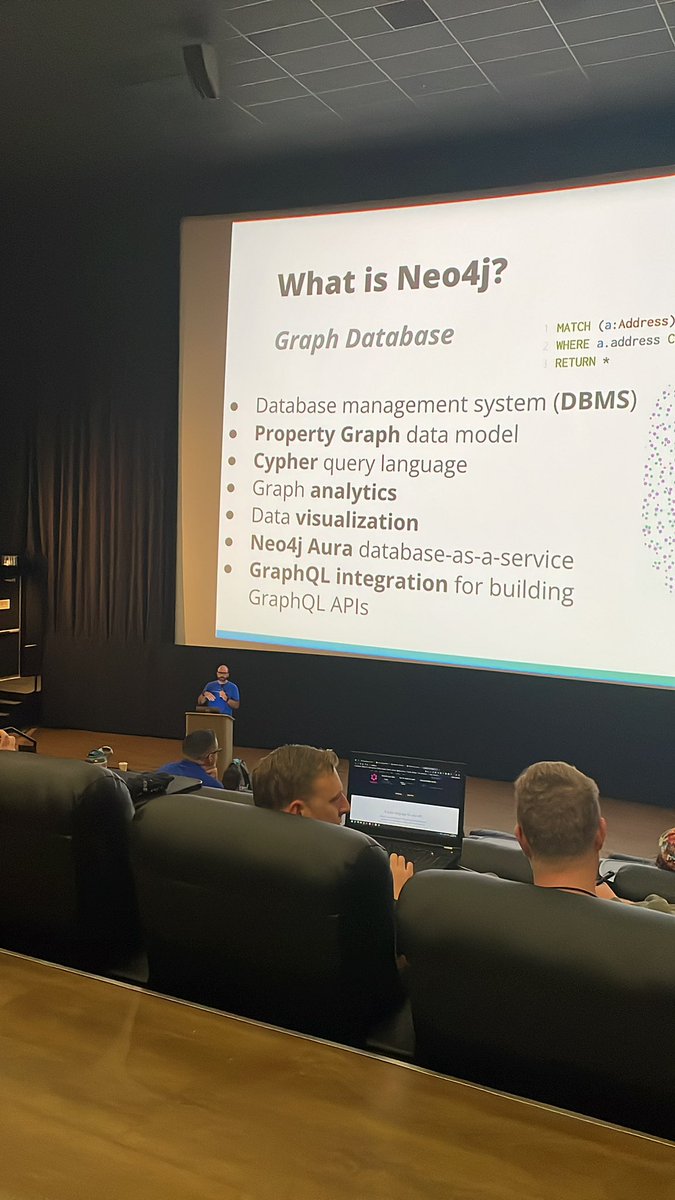 daniel_sellers's tweet photo. Last talk of the day: @lyonwj on graph databases and graphql playing together #utahjsconf https://t.co/jQsHvwAeuf