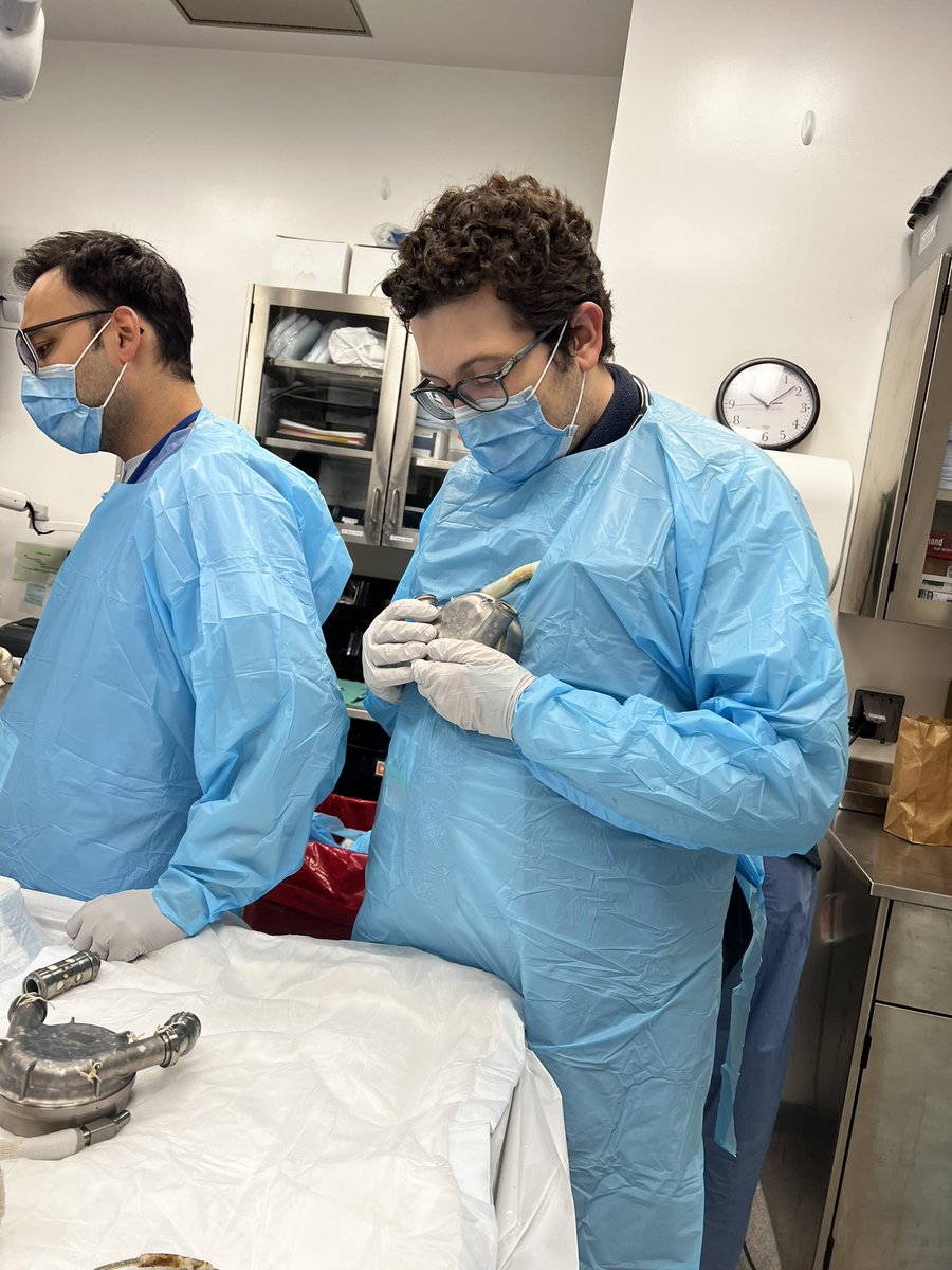 Brigham Fellow Teaching: the F1 and F2 fellows were joined by the program director Dr Ping Sun in pathology teaching, learning about the history of LVADs, heart failure, and anatomy. Hands on experience like this adds layers to managing patients on the floors and ICUs!! 🫀🫀🫀