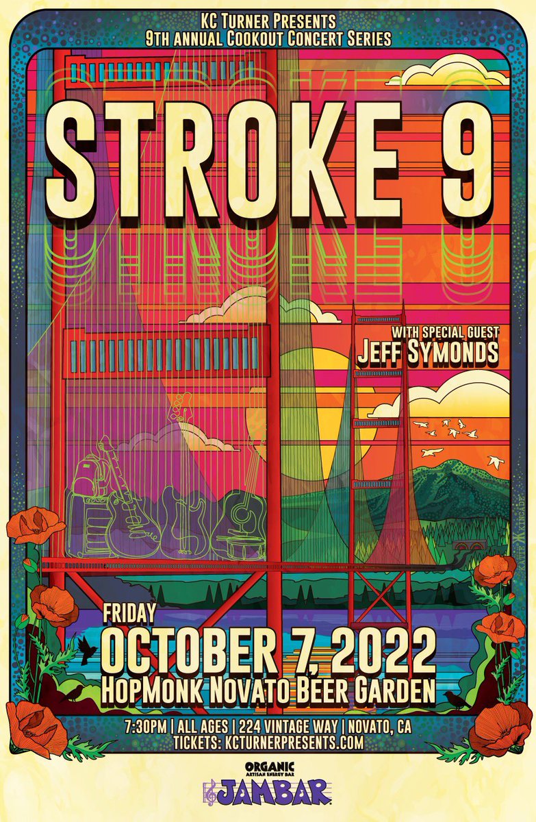 Our show <a href="/hopmonknovato/">HopMonk Tavern Novato</a> is in 2 weeks. Kate Kincade created this beautiful poster for the show. All attendees get one. Zoom in to find the backpack. See you there!