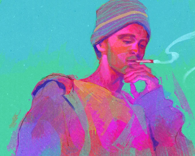 one thing about me is that i will draw a guy facing right smoking a cigarette 