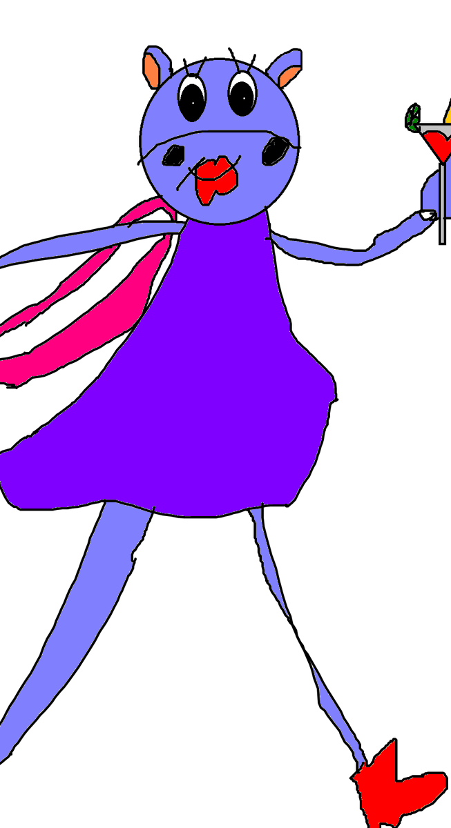 luangame_759's tweet photo. Drawing from Mila Hippo very a handsome queen with purple dress, pink bag, red lipisick and delicious strawberry juice. Classic Sonic drawing made by @luangame_759 or known as DS Animations. 

Art by: @luangame_759 
Program used: Paint

#milahippo #milathehippo #sonicclassic https://t.co/ctxzteiC8w