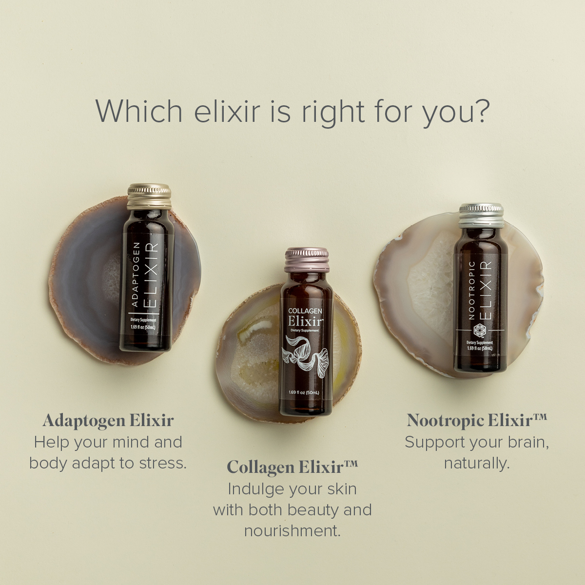 Our range of elixirs has a diverse range of benefits — which do you reach for daily? We're not judging if you reach for all 3. 😉 #isagenix #artofwellbeing