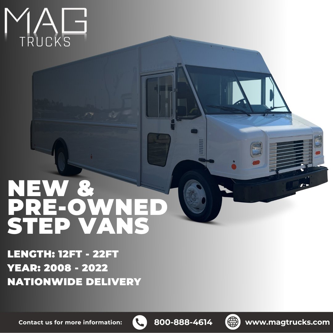 MAGTRUCKS's tweet photo. MAG Trucks Sells New &amp; Pre-Owned Step Vans! Call us Today or Visit our Website for an Inventory Listing! 

#MAGTrucks #TruckSales #CommericalTruckSales #StepVan #StepVanSales #StepVanForSale #P1200 #P1100 #P1000 #P900#FedexStepVans #ISP #ISPTrucks #FoodTruckBuilders #FoodTrucks https://t.co/uTsmHuZY1v