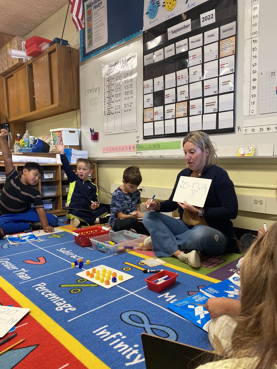 Dbjohnsonmath's tweet image. 2nd Graders in Mrs. Redman’s class working on solving story problems and writing equations to match them! @DWSKids @Mpsdmartin