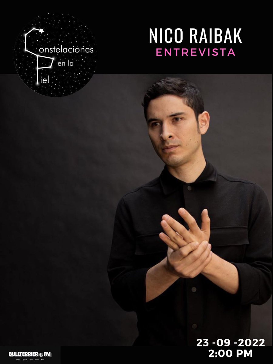 Hoy viene <a href="/NicoRaibak/">Nico</a> a cabina! 
2:00 pm por <a href="/BullterrierFM/">BullterrierFM</a> 🐶✨
Vengan a bailar 🕺🏽💃🏿✨
