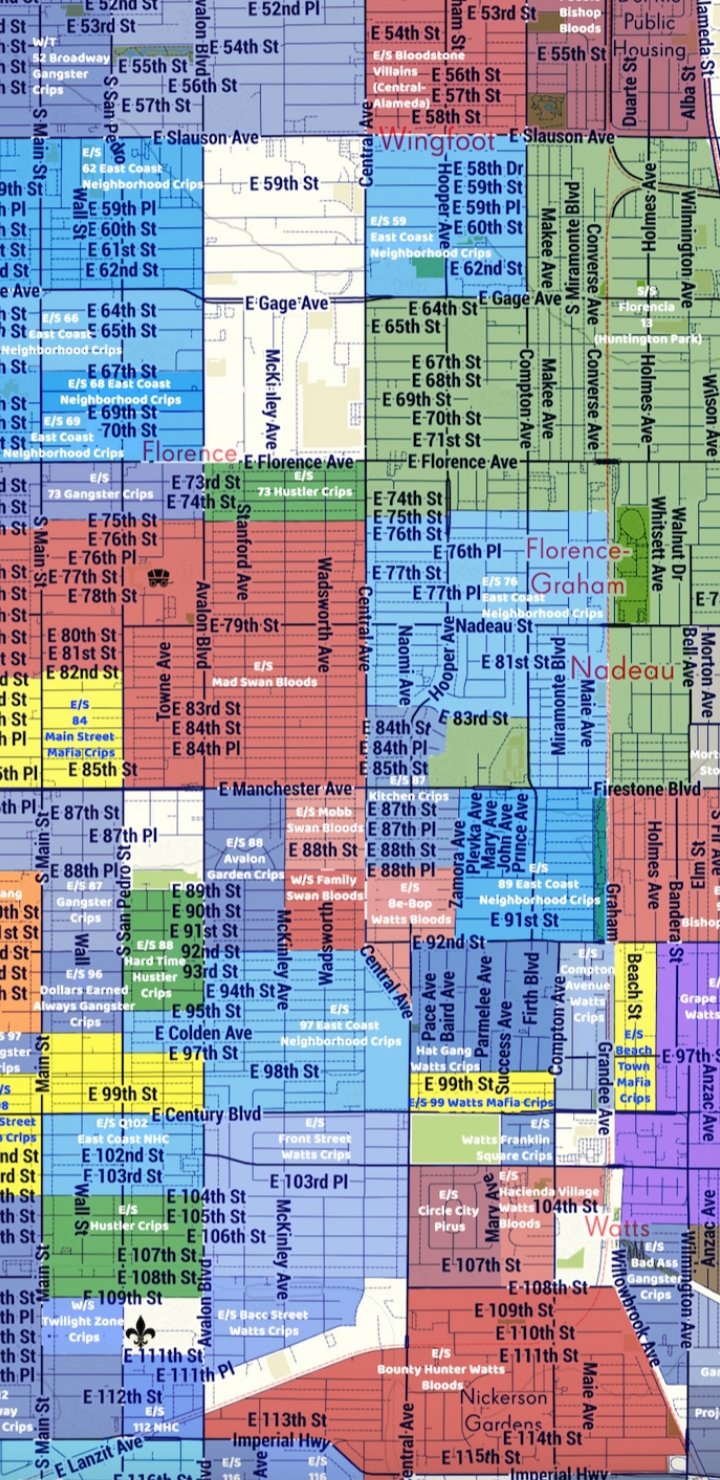 los angeles ghetto map