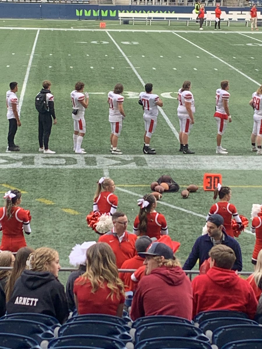 OrtingSchools's tweet photo. Last Saturday, OHS had the opportunity of a lifetime when they competed against Steilacoom at @LumenField, home of the @Seahawks! What a memorable experience! Thank you to all that made this opportunity possible for our students! #GoCards #OSDProud https://t.co/muCmx8fFOS