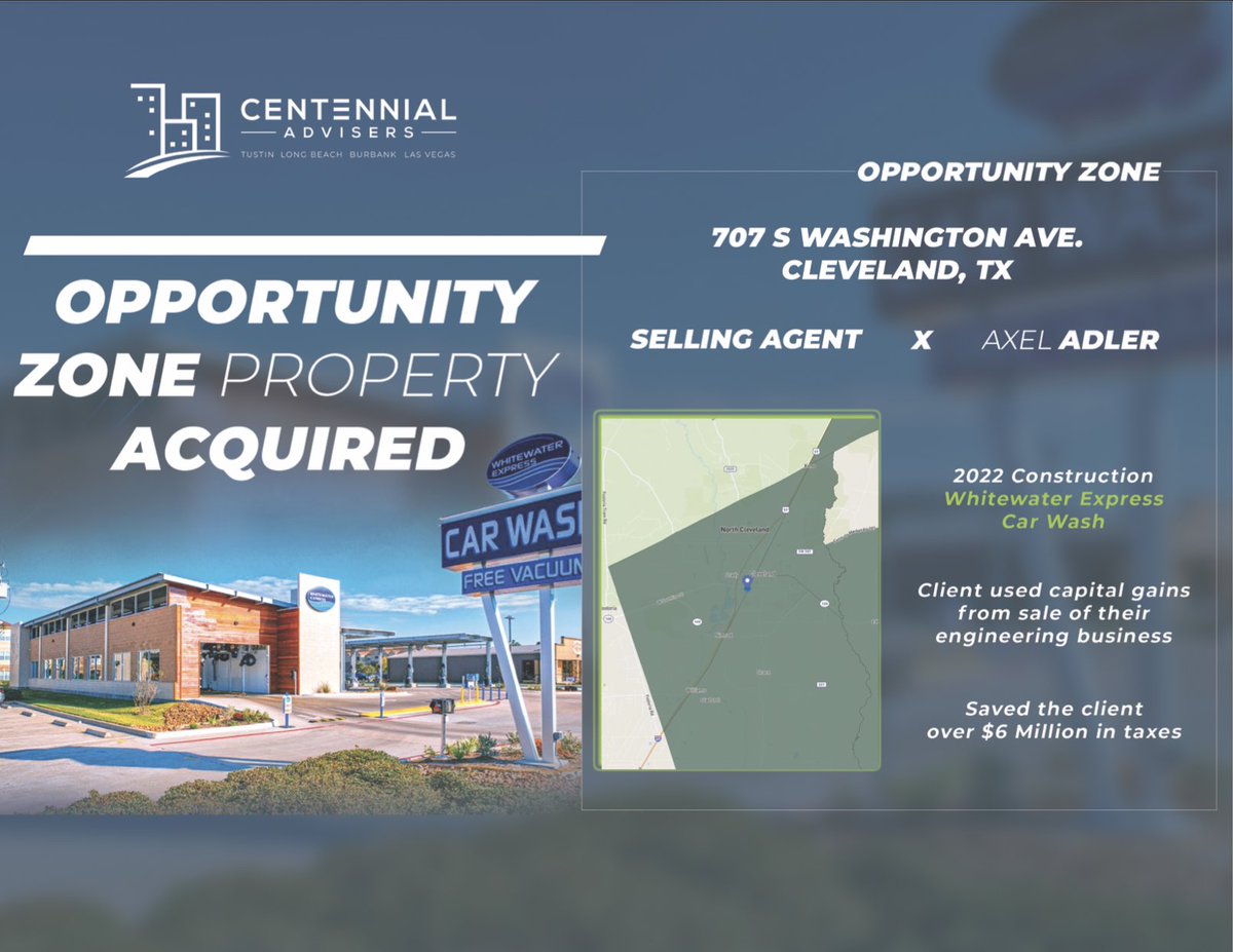 DEAL STORY: Following the sale of their Engineering Business, my clients  sought out my expertise within the Opportunity Zone space in order for them  to take advantage of the Opportunity Zone Benefits.