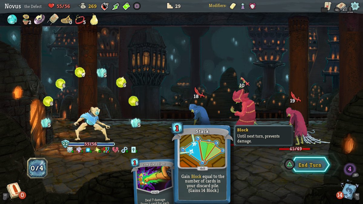 #PS5Share, #SlaytheSpire after completing my first run i decided to do a daily challenge. So many orbs 😮. I haven't taken any damage yet😅