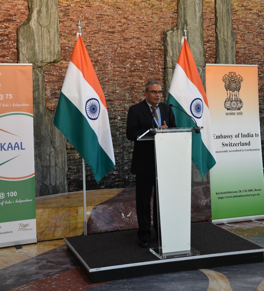 IndiaUNGeneva's tweet photo. Today @IndiaUNGeneva &amp; @IndiainSwiss co-hosted an exhibition of rare and precious photographs of Mahatama Gandhi, taken by photographer Kulwant Roy, sharing a slice of the life which inspired a nation and the world! 
#AzadiKaAmritMahotsav 
#IndiaInTheAlps https://t.co/oIWgzJlBkQ