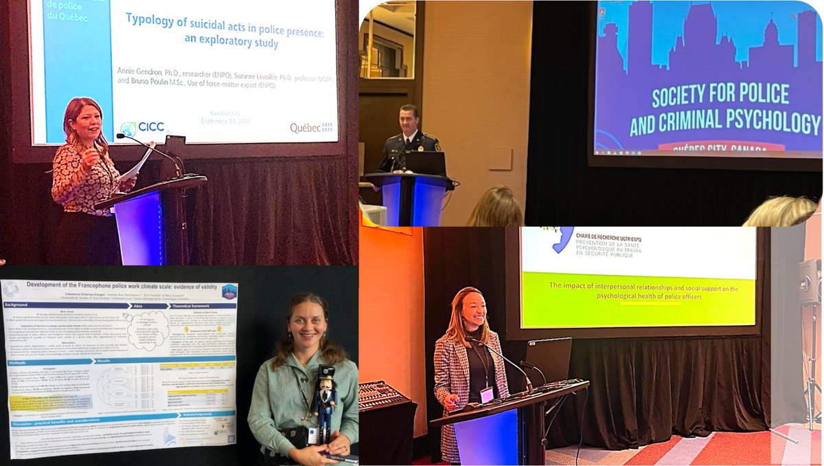 chaireSPTSP's tweet photo. De belles discussions à la @SPCP_2022 autour des #posters et des #présentations des résultats de recherche d'@anniegendron3, @PrAADeschenes et @clemence_ef_CA, coordonnatrice et professionnelle de recherche de la #chairesptsp ! https://t.co/NHIa2qAliE