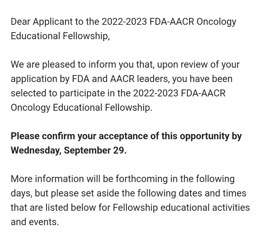 Excited to share the great news on the way to Chicago for #NACLC22. I've been selected to participate in 2022 - 2023 FDA-AACR Oncology Educational Fellowship! @RoswellHemOnc @RoswellPark