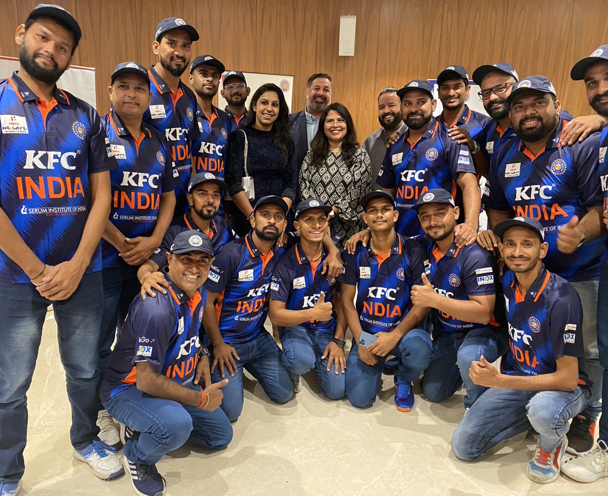 Suhailpr45's tweet photo. Thanks @kanikkadewan , (Director Shikhar Dhawan Foundation) for coming to cheer Indian deaf cricket team. Thanks for valuable support @SDhawan25 sir @SDFoundation_42  @indian_deaf https://t.co/EGqpZbS4O7