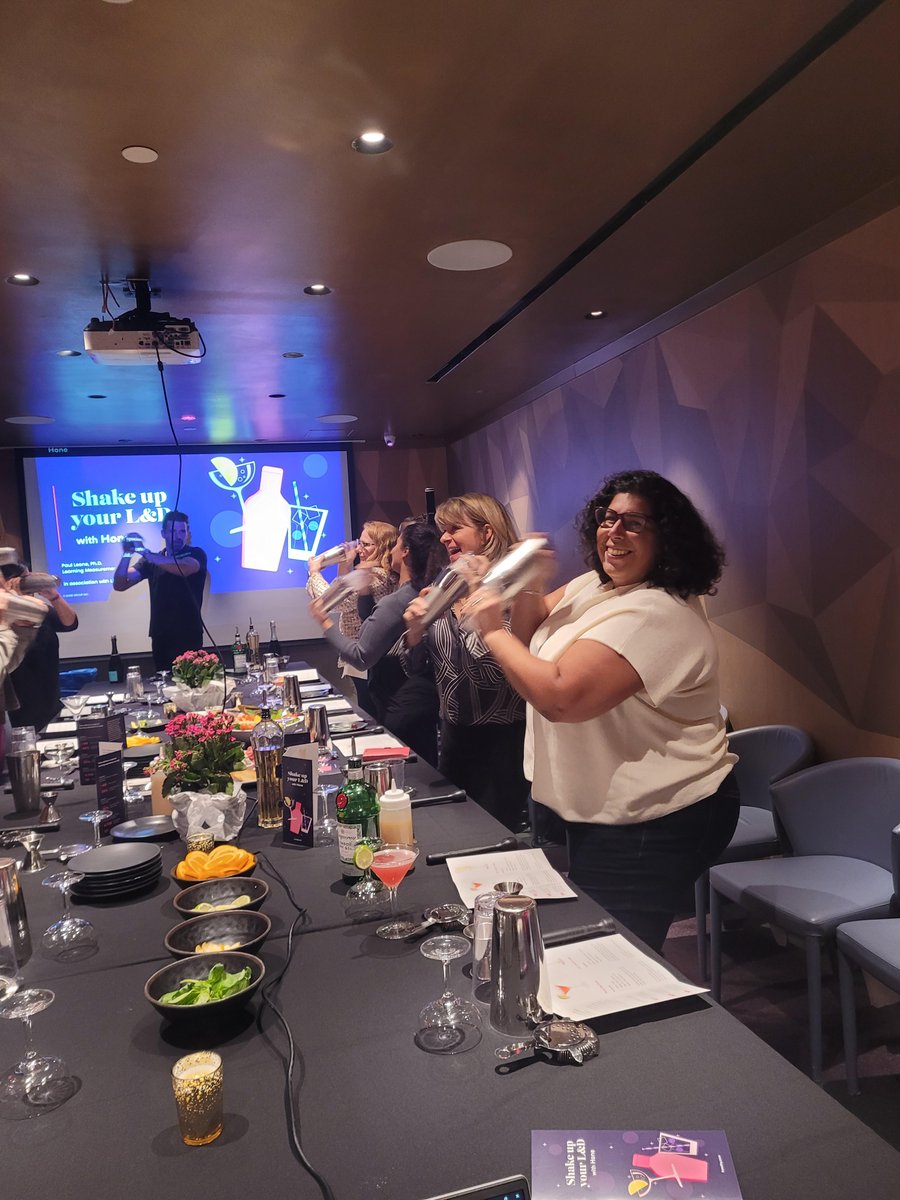 HoneHQ's tweet photo. @HoneHQ shook things up in Manhattan last night with a L&D Measurement & Mixology event at LeGrande Lounge. Hone's Learning Measurement Specialist Paul Leone, PhD walked guests thru how to maximize their L&D ROI, while LiquidLabsNYC helped us shake things up! #livelearningatscale https://t.co/BcDCo6bo0d