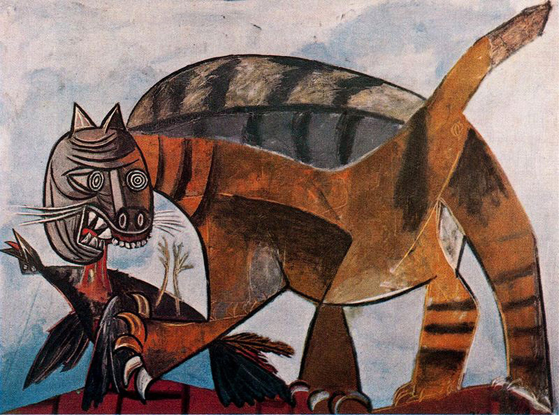 pablocubist's tweet photo. Cat eating a bird, 1939 #pablopicasso #cubism https://t.co/gKvEDO2zY5 https://t.co/t8ql4VG6nP