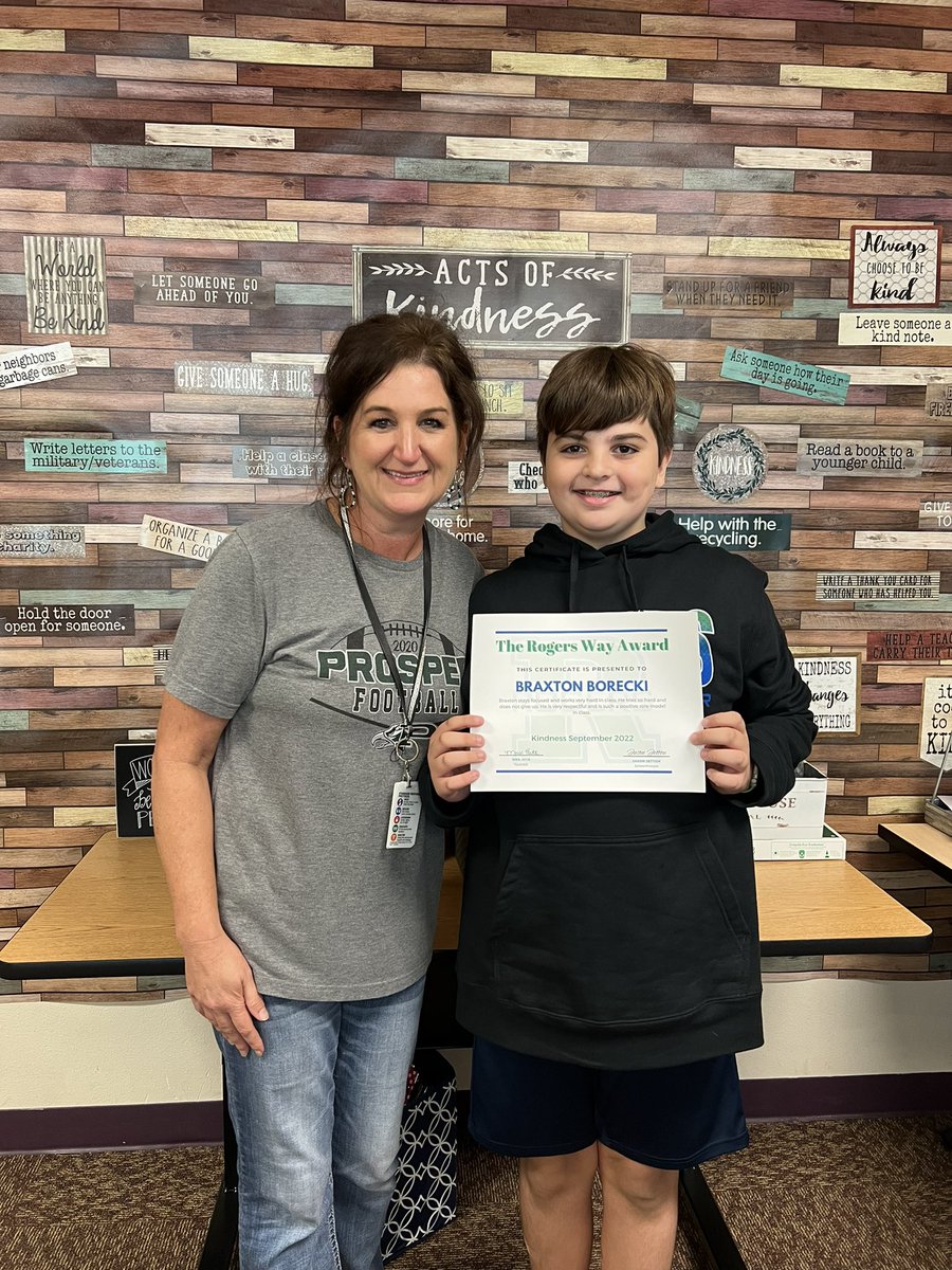 Kimhite11's tweet photo. @ProsperRogersMS  Proud of these students who received awards in my class today! 
Way To Go Caleb, Ella and Braxton! https://t.co/oCfnwQyRlH