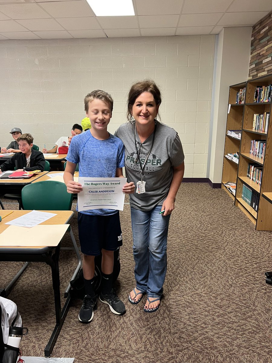 Kimhite11's tweet photo. @ProsperRogersMS  Proud of these students who received awards in my class today! 
Way To Go Caleb, Ella and Braxton! https://t.co/oCfnwQyRlH