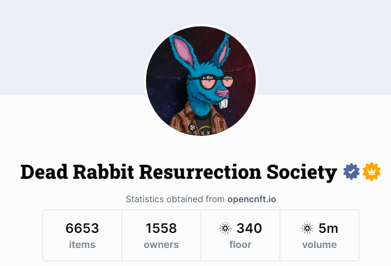 DeadRabbitRS's tweet photo. DRRS rarely posts sales, and never tells the CLAN to hold, delist, or sweep.

But we ARE going to celebrate hitting 5m on secondary!  🎉🎉

Thank you #CardanoCommunity.  We love you. 

Thank you @jpgstoreNFT for creating an awesome platform.

Thank you.  Thank you.  Thank you. ♥️ https://t.co/57xhrbSG7v