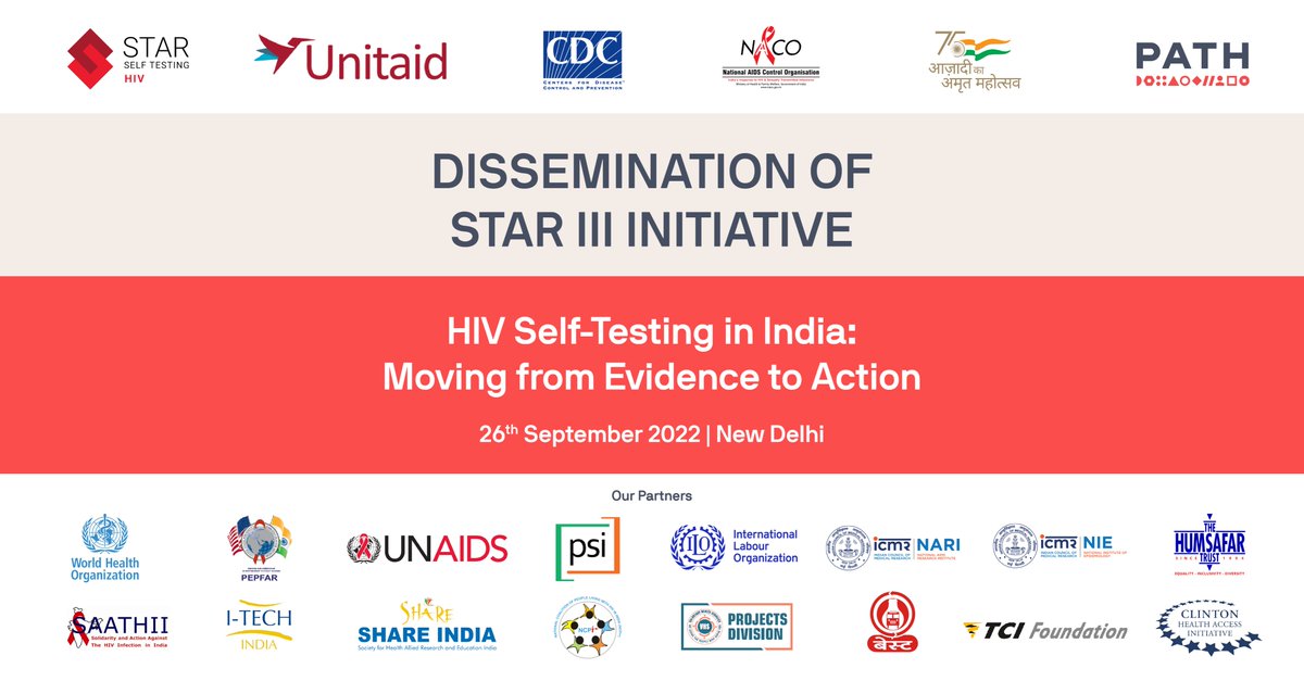 PATH with <a href="/NACOINDIA/">National AIDS Control Organisation</a> is hosting a dissemination event to share the findings of the implementation study done under the STAR initiative to assess the feasibility &amp; acceptability of HIV self-testing with stakeholders &amp; initiate dialogue to pave way for #HIVST in India. 
Stay tuned!